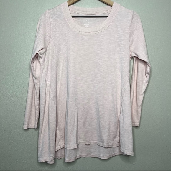 J. Jill Tops - J. Jill Women Top Small‎ Petite Pink Pima Cotton Scoop Neck Elliptical Tee